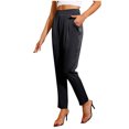 thumbnail image 5 of Timegard Pantalon Habillé pour Femmes Jambe Fuselée Taille Haute Froncé Affaires Travail Décontracté Pantalon Ample Automne, 5 of 5