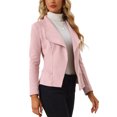 thumbnail image 4 of INSPIRE CHIC Cardigan Ouvert à Manches Longues en Faux Suède pour Femmes TP Rose, 4 of 6