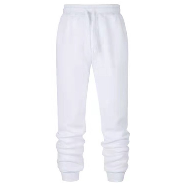 Innerwin Trousers Drawstring Men Bottoms Sport High Waisted Casual Pants White 3XL