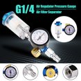 thumbnail image 4 of Amdohai HVLP Spray Air Regulator Pressure Gauge 1/4" Mini Inline Air Filter Separator Adjustable Air Pressure Regulator Gauge, 4 of 8