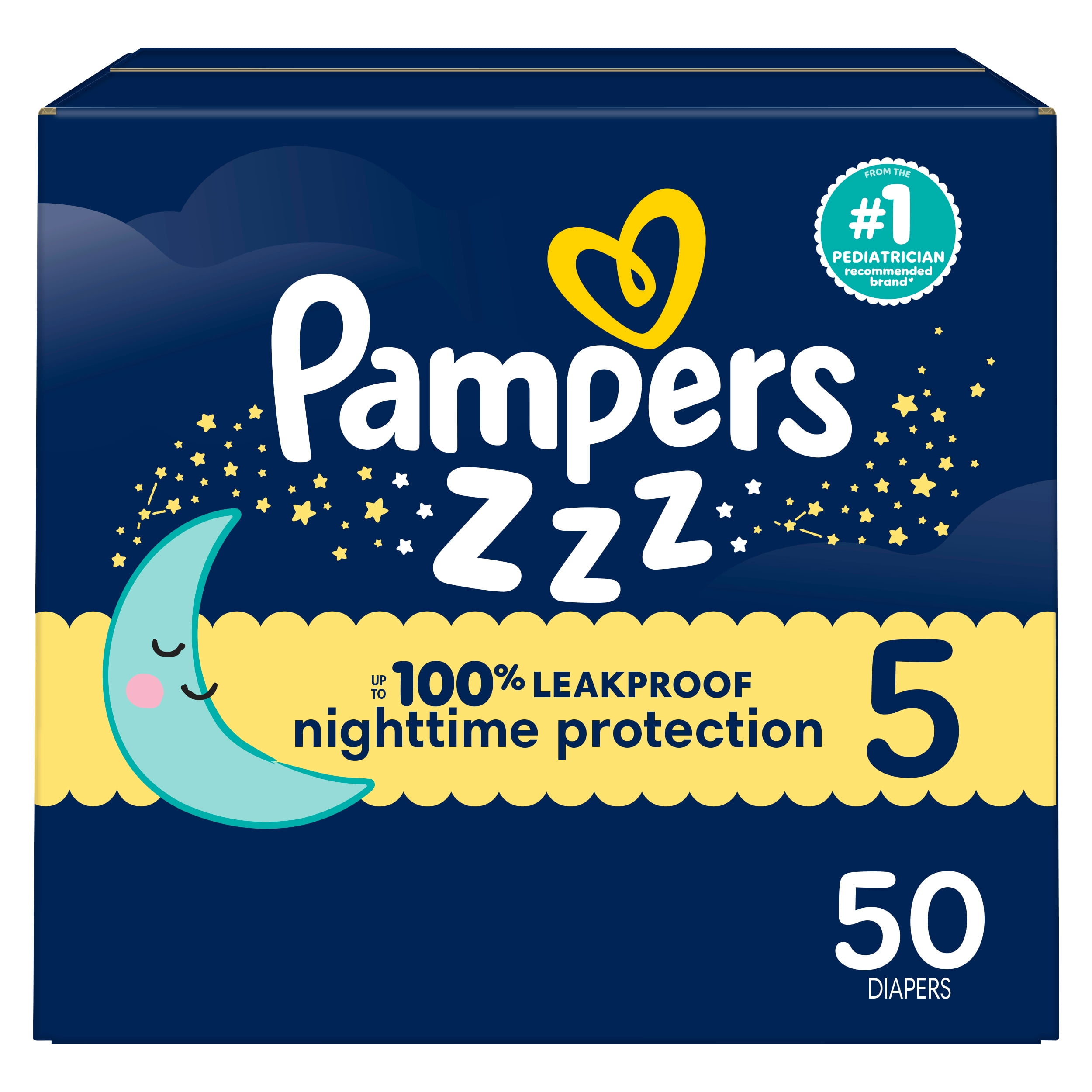 ZZZ Couches de Nuit, Taille 5 (27+ lbs), Couche pour Bébé Jetable à Protection de Nuit
