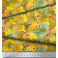 thumbnail image 4 of Soimoi Poly Georgette Fabric Leaves & Floral Artistic Printed Fabric 1 Yard 42 Inch Wide, 4 of 4