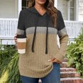thumbnail image 3 of Yuyuzo Hoodies for Women Casual Ribbed Knit V Neck Sweatshirts Long Sleeve Fall Warm Pullover Sweater Tops, 3 of 6