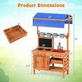 thumbnail image 3 of Gymax Mud Kitchen Wooden Pretend Play Kitchen w/ Height Adjustable Canopy, 3 of 10