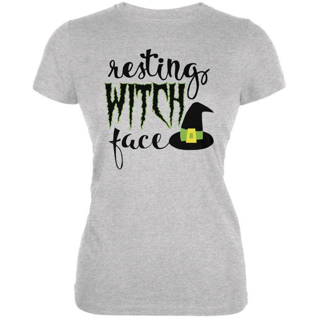 T-shirt Doux pour Adolescentes avec Visage de Sorcière au Repos d'Halloween