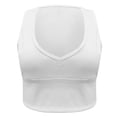 thumbnail image 3 of AherBiu Workout Tops for Women Ribbed Bralette Cropped Tank Top Stretchy Deep V Neck Yoga Cami, 3 of 5