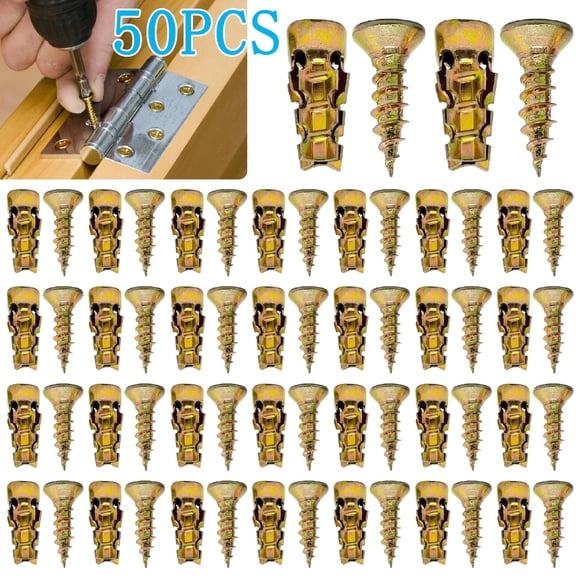 6X14Mm Short Expansion Screw Set for Cabinet Hinge Repair Stripped Thread Restoration for Loose Cabinet Door Fastening 30 50 100 200 50 Pac