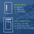 thumbnail image 3 of Wasabi Power DB-110 Batterie (Lot de 2) et Chargeur pour Ricoh GR III, WG-6, 3 of 5