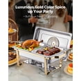 thumbnail image 2 of VEVOR 4 Qt 2 Pack Rectangle Chafing Dish Buffet Set Half Size Pan Stainless Steel Gold, 2 of 9