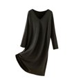 thumbnail image 2 of HongQid Chemises de Nuit Manches 3/4 Chemise de Nuit Col en V Douce Tenue de Nuit Décontractée Chemises de Sommeil Robe de Pyjama Ample avec Poitrine Rembourrée, 2 of 6
