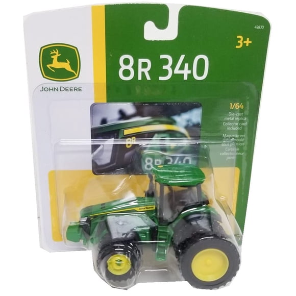 John Deere 8R 340 Tracteur à l'Échelle 1/64 avec Triples à l'Arrière Doubles à l'Avant