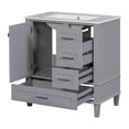 thumbnail image 1 of 30" Bathroom Vanity , Modern Bathroom Cabinet with Sink Combo Set, Bathroom Storage Cabinet with a Soft Closing Door and 3 Drawers, Solid Wood Frame(White), 1 of 37