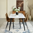 thumbnail image 2 of Homy Casa 63 inch Modern Dining Set, Dining Table with 4 Chairs, Beige Fabric, 2 of 10