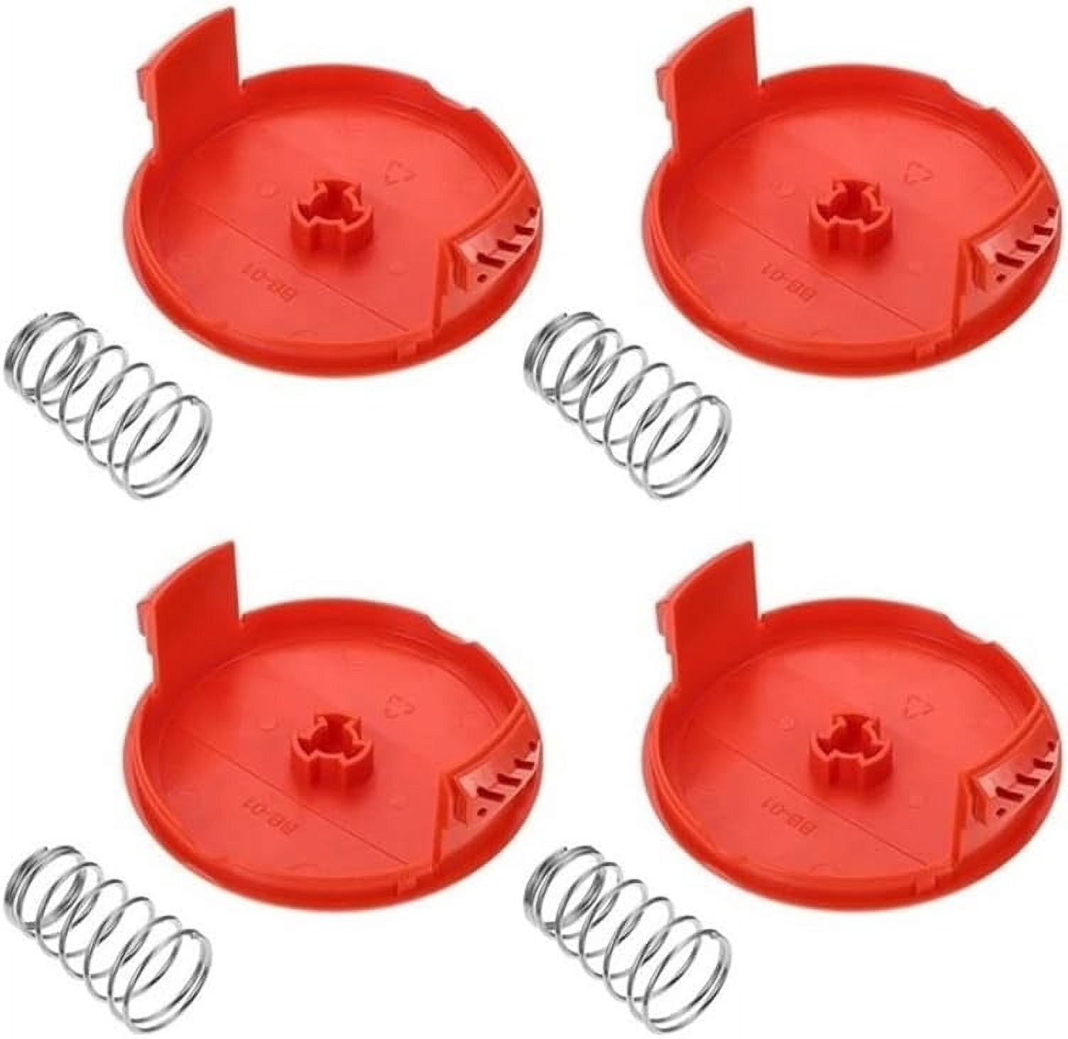 PinesC Set of 4 Spool Cover Parts Cover Assemblies Spring Lawn Mower Accessories Garden Orange