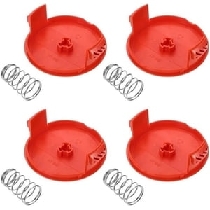 PinesC Set of 4 Spool Cover Parts Cover Assemblies Spring Lawn Mower Accessories Garden Orange
