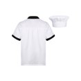 thumbnail image 2 of dPois Men Personalized Chef Coat With Hat Unisex Chef Jacket Kitchen Work Uniform Hotel Restaurant Workwear White03 XXL, 2 of 7