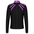 thumbnail image 1 of Doomiva Kids Girls Figure Skating Rhinestones Jackets Athletic Jacket Sweatshirts Ice Skating Gym Training Tops Purple 8, 1 of 5