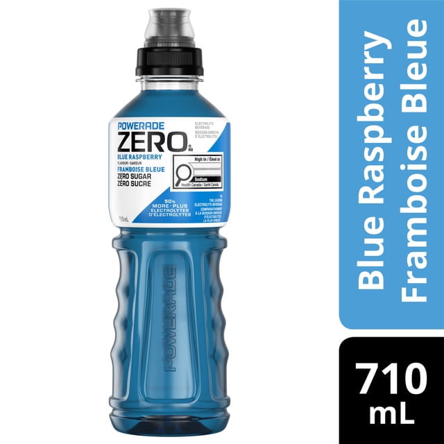 Powerade Zero Blue Raspberry Electrolyte Sports Drink, 710 mL Bottle