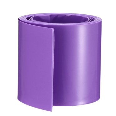 Unique Bargains PVC Heat Shrink Tubing 43mm Flat Width for 26650 2 Meters Purple