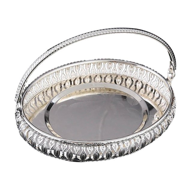 veasfak Fruit Tray with Handle Creative for Household Cupcake Display Birthday Party Oval