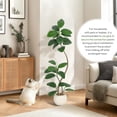 thumbnail image 2 of 4.9ft Artificial Rubber Tree with Off White Sphere Resin Planter & Stone,Indoor Artificial Tree Tall Plant Fake Tree,Faux Fiddle Leaf Fig Tree for Home Decor, 2 of 6