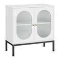 thumbnail image 1 of Buffet Armoire Armoire de Rangement en Rotin avec Portes et Tablettes Armoire d'Accent Buffet Console en Bois avec Rangement Armoire d'Entrée, 1 of 9