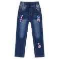 thumbnail image 1 of KIDSCOOL SPACE Little Girl Daily Embroidered Denim Pants,13-14 Years, 1 of 7