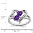 thumbnail image 2 of Bague en Argent Sterling 925 avec Diamant Améthyste Plaqué Rhodium, 2 of 2