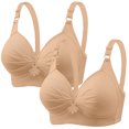 thumbnail image 2 of Bras for Women, 2PCS Womans Printing Gathered Together Large Size Daily Bra Underwear No Rims, 2 of 6