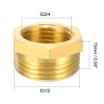 thumbnail image 2 of Unique Bargains Brass Threaded Pipe Fitting 3/4 PT Male x 1/2 PT Female Hex Bushing Adapter 5pcs, 2 of 4