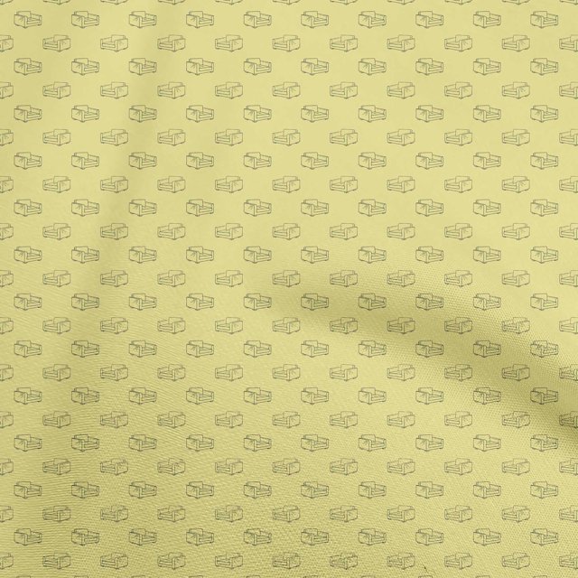 oneOone Tissu Jersey Viscose Jaune Rétro pour Canapé Robe Tissu Imprimé au Mètre 60 Pouces de Large