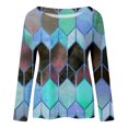 thumbnail image 5 of Machine d'Impression de T-Shirts Mode Femmes Décontracté Impression Col Rond Manches Longues T-Shirt Ample Blouse d'Automne Chandail Hauts, 5 of 5