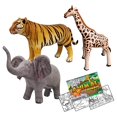 thumbnail image 1 of Jet Creations Giraffe Elephant Tiger Air Stuffed Animal, 3 pcs Bundle, Multi, 36+ inches, Realistic Inflatable Wildlife, JC-GET3, 1 of 5