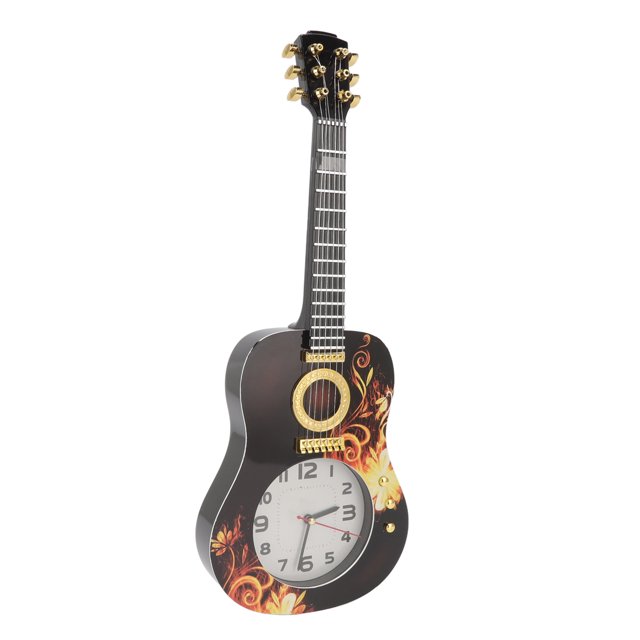 Modern Wall Clock, Decorative Simulation Ukulele Style Large Numbers Quartz Wall Clocks for Bedroom Student Dormitory Office