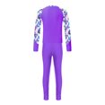 thumbnail image 4 of XUNZOO 2Pcs Girls Rash Guard Swimsuit UPF 50+ Swimming Costume Kids Long Sleeve Rash Shirts Legging Set Purple A 8, 4 of 7
