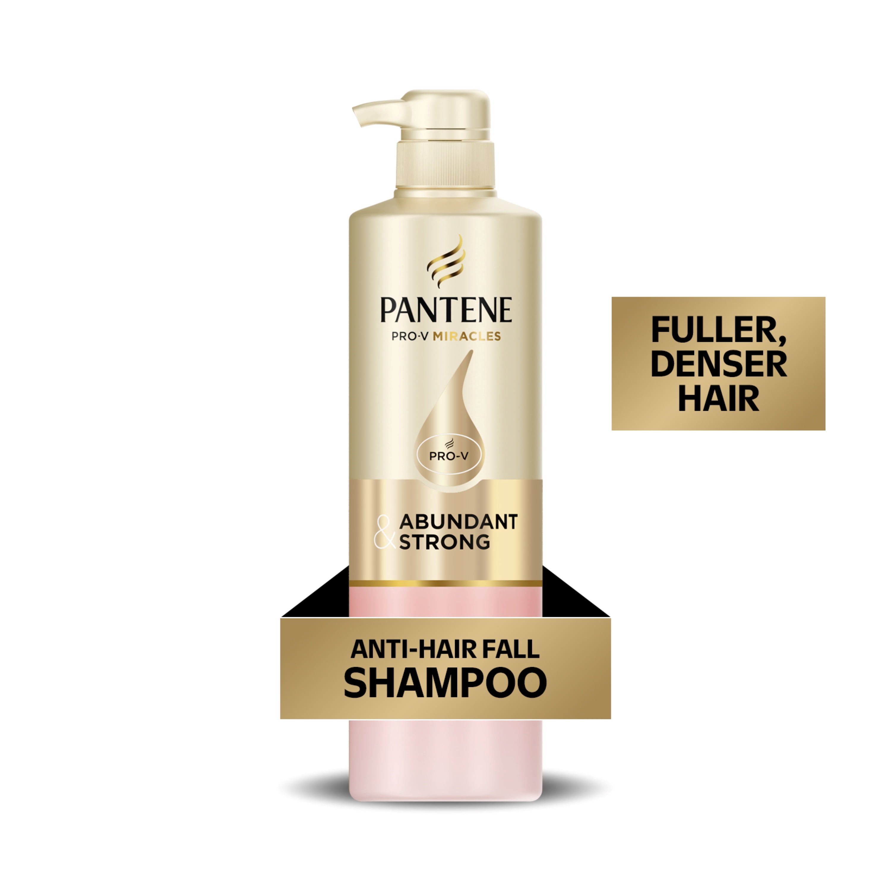 Pantene Abundant & Strong Shampoo, Strengthens Scalp'S Hold On Hair Roots, Pro-Vitamin B5 Complex and Niacinimide, 400 mL
