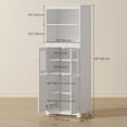 thumbnail image 3 of HOMCOM Armoire de Garde-Manger Autoportante de Cuisine 63 Pouces pour Rangement des Aliments avec Étagères Blanc, 3 of 10