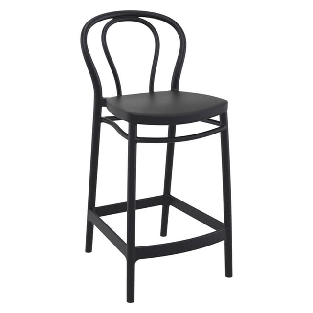 Compamia Victor Tabouret de Comptoir Intérieur Extérieur - Ensemble de 1, Noir