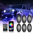 thumbnail image 1 of Cagogo RGB Chassis Lights, Bluetooth Wireless Remote Control Off-Road Vehicle Atmosphere Lighting Kit, Waterproof IP68 Durable ABS Plastic LED Underglow Lights, Six Light Trailer for Truck SUV ATV, 1 of 9