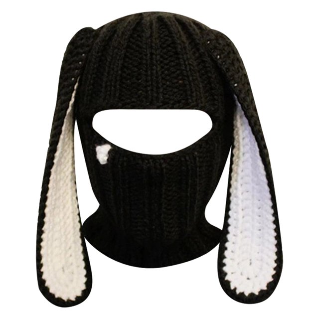 Fgnfyis Rabbit Ear Hat Autumn and Winter Neck Knitted Hat Bomber Hats BK2