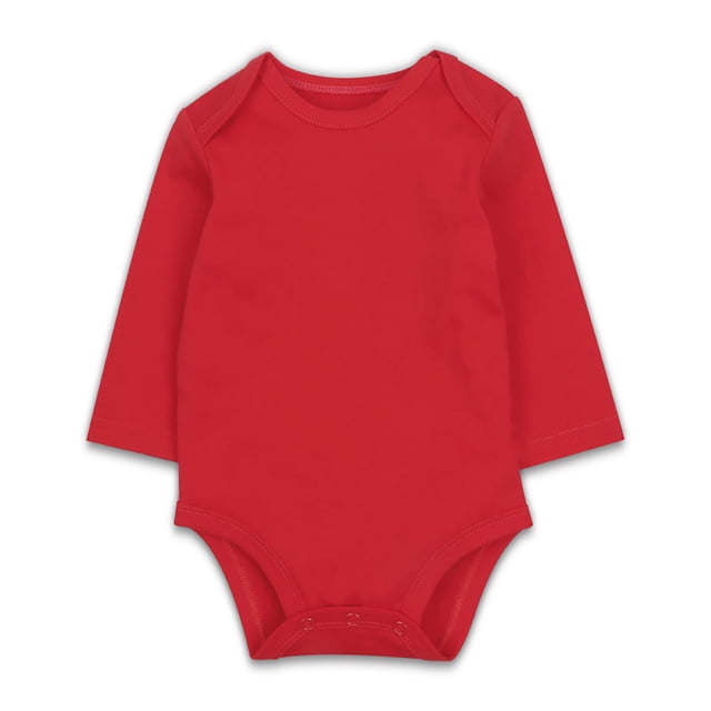 MIASHUI Grenouillère à Manches Longues pour Bébé en Coton, une-Pièce en Rouge, Convient pour 0-3 Mois. Fabriquée en Mélange de Coton Doux, Elle Présente une Encolure Extensible et des Fermetures à Boutons-Pression au Bas pour un Enfilage Facile. les Manches Longues Offrent Chaleur et Confort, Parfaites pour les Vêtements de Bébé, le Port Quotidien Ou les occasions Spéciales.