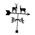 thumbnail image 3 of DOLITY Metal Wind Vane Wind Direction Indicator Farm Barn Garage Weather Vane Mount With Elks 35cm, 3 of 9