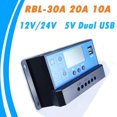 thumbnail image 1 of LCD 12/24V 10/20/30A Régulateur de Charge Solaire Charge Solaire Intelligente Minuterie PWM USB, 1 of 9
