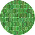 thumbnail image 1 of Ahgly Tapis Rond Lavable en Machine Intérieur Transitionnel Vert Néon, 5 Pieds Rond, 1 of 7
