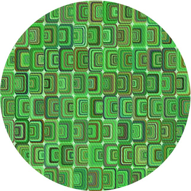 Ahgly Tapis Rond Lavable en Machine Intérieur Transitionnel Vert Néon, 5 Pieds Rond