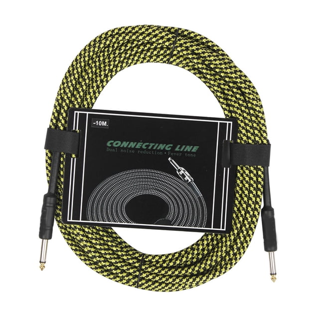 fastboy 10m Guitar Cable Wire Cord Audio Cable Noise Reduction Line Color Braided Shielded Cables Guitar Amplifier Accessories Yellow