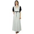 thumbnail image 4 of Bimba Long Maxi Dress Frilled Sleeve Cotton Gown Boho Chic Style Custom Clothing, 4 of 9