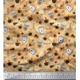 thumbnail image 1 of Soimoi Tissu Crêpe Polyester pour Café Chaud, Imprimé, 52 Pouces de Large, 1 of 3