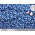 thumbnail image 3 of Soimoi Japan Crepe Satin Fabric Square Geometric Print Fabric by The Yard 42 Inch Wide, 3 of 3