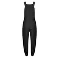 thumbnail image 2 of HAiming Women's Cotton Overalls Casual Loose Button Jumpsuits Adjustable Straps Wide Leg Rompers with Pockets, 2 of 6